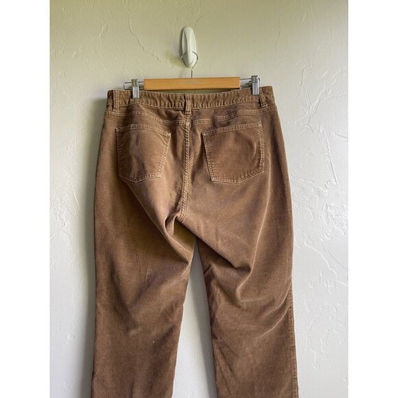 Talbots 14P Brown Tan Curvy Corduroy Cords Straight Pants - Picture 7 of 9